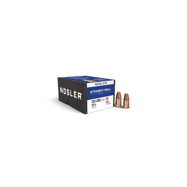 Nosler Straight Wall 9mm (.355 Diameter) Bullets 180 grain Jacketed Flat Nose Box of 50