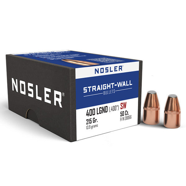 Nosler Straight Wall 40 Caliber/10mm (.400 Diameter) Bullets 215 grain Jacketed Flat Nose Box of 50