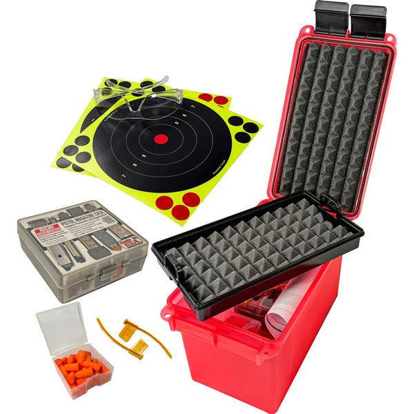 MTM PISTOL RANGE KIT CLEAR RED 6/CS