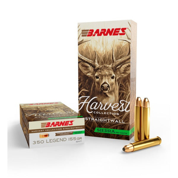 Barnes Harvest Collection 350 Legend Ammunition 155 Grain Sierra Pro-Hunter Jacketed Flat Nose Box of 20