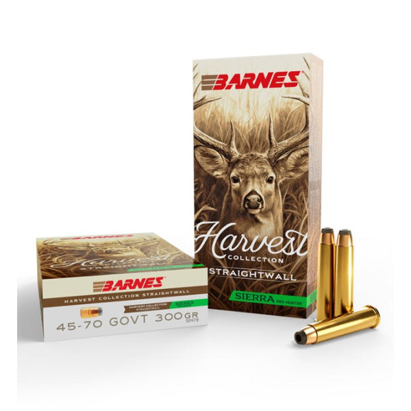 Barnes Harvest Collection 45-70 Gov't Ammunition 300 Grain Sierra Pro-Hunter Jacketed Hollow Point Box of 20