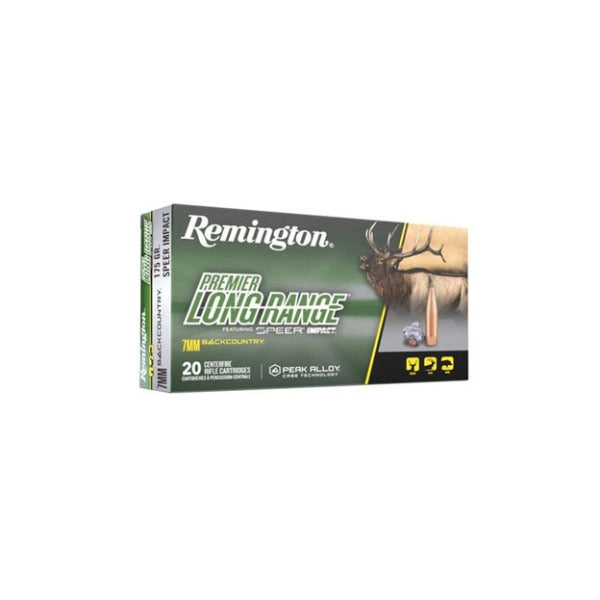 Remington Premier Long Range 7mm Backcountry Ammunition 175 Grain Speer Impact Polymer Tip Box