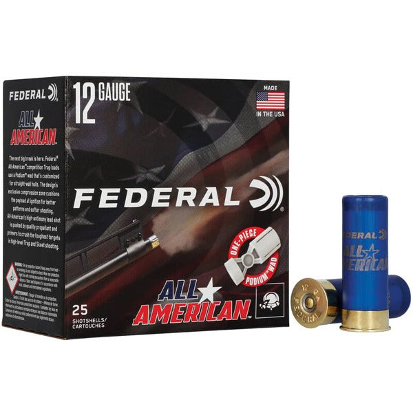 Federal Premium All American 12 Gauge Ammunition 2-3/4" ##8 1-1/8oz 1200 fps fps Case of 250