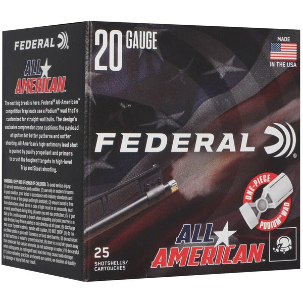 Federal Premium All American 12 Gauge Ammunition 2-3/4" ##8 7/8oz Case of 250