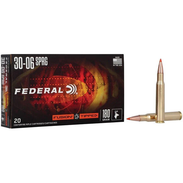 Federal Premium Fusion Tipped 30-06 Springfield Ammunition 180 Grain Polymer Tip Box of 20