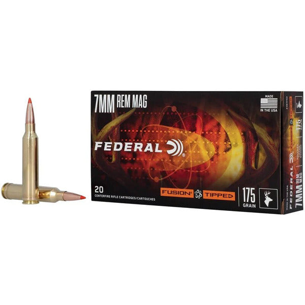 Federal Premium Fusion Tipped 7mm Remington Magnum Ammunition 175 Grain Polymer Tip Box of 20