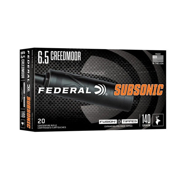 Federal Premium Fusion Tipped Sub-Sonic 6.5 Creedmoor Ammunition 140 Grain Polymer Tip Box of 20