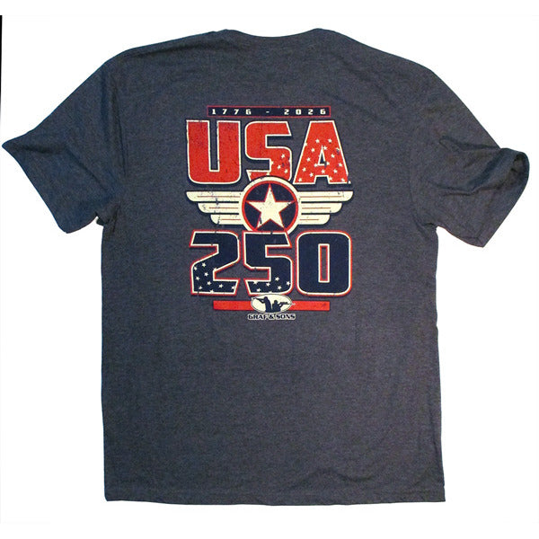 GRAF & SONS T-SHIRT NAVY U.S.A. 250yrs XX-LARGE