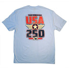 Graf & Sons Men's USA 250th T-Shirt Light Blue Cotton XL