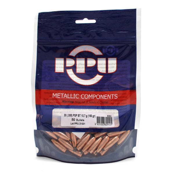 Prvi Partizan 30 Caliber (.308 Diameter) Bullets 165 grain Pointed Soft Point Bag of 50