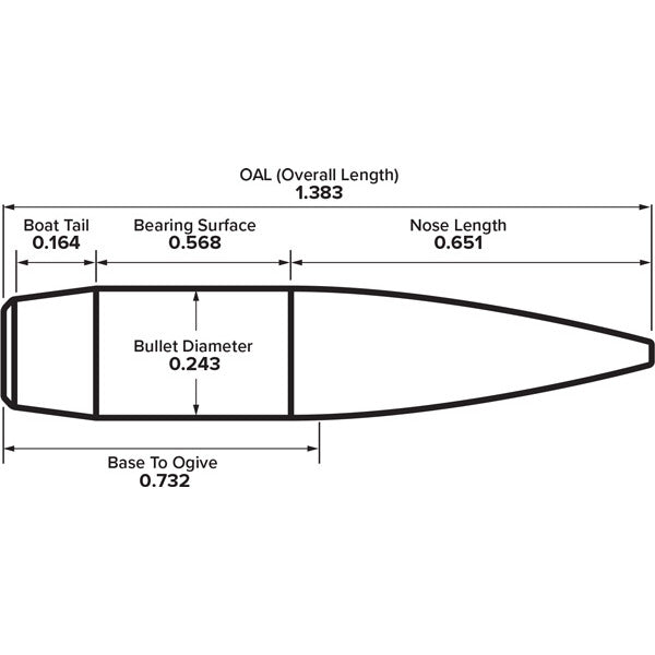 BERGER 6MM(.243)120g HPBT BULLET (LR-HYB-TGT) 100/b