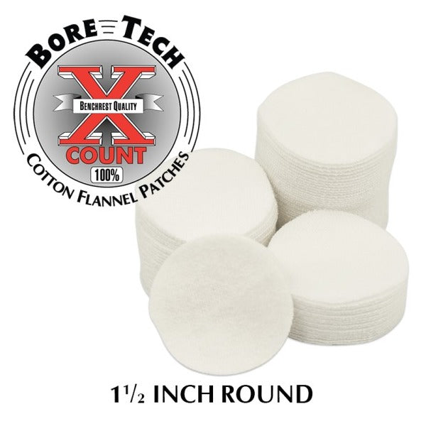 BORE TECH COTTON PATCHES 1-1/2" ROUND 1000/BAG