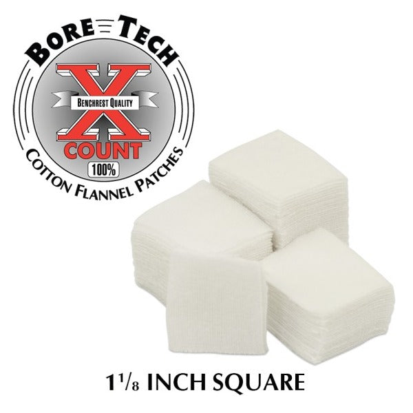 BORE TECH COTTON PATCHES 1-1/8" SQUARE 1000/BAG