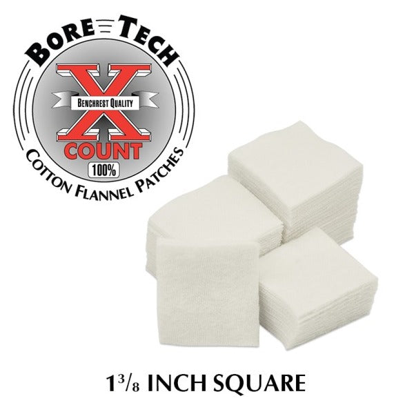 BORE TECH COTTON PATCHES 1-3/8" SQUARE 1000/BAG