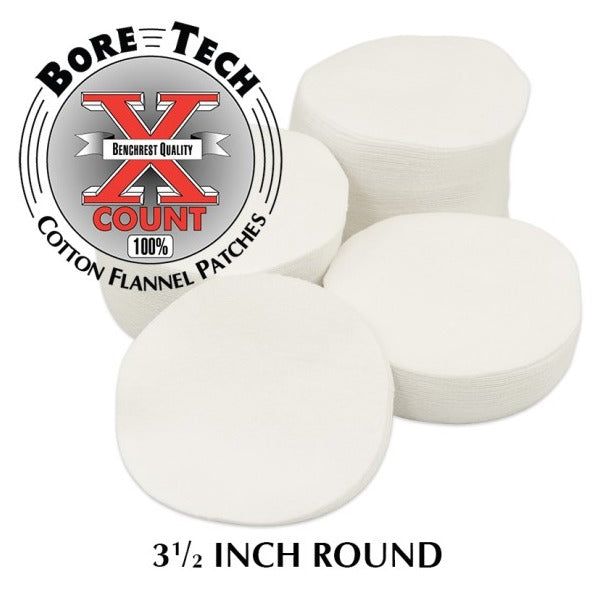 BORE TECH COTTON PATCHES 3-1/2" ROUND 500/BAG