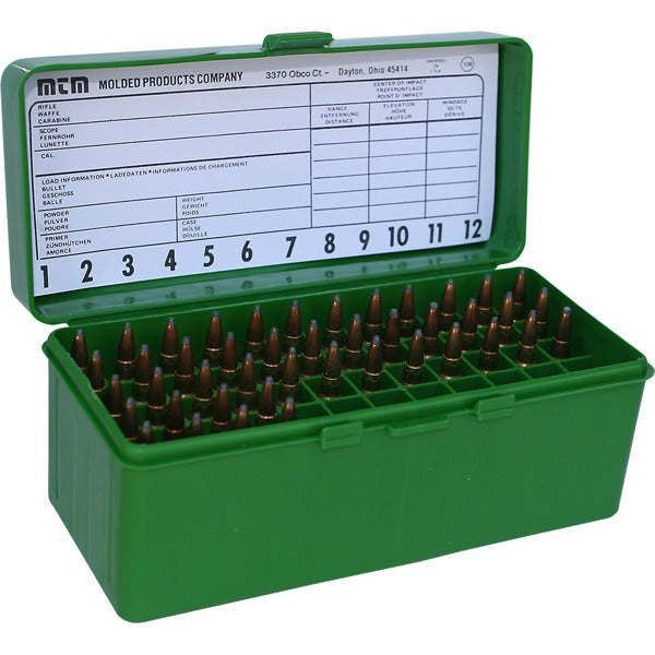 MTM RIFLE FLIP-TOP 60rd 22250-308/GREEN 12/CS