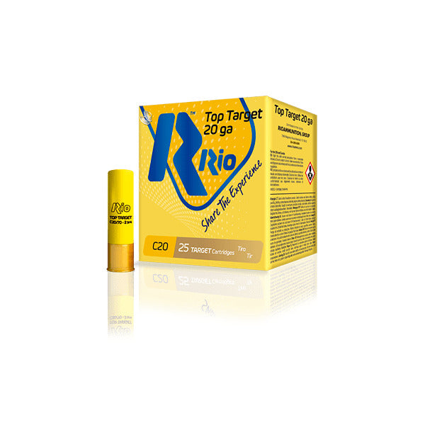 Rio Top Target 20 Gauge Ammunition 2-3/4" #7.5 7/8 oz 1250 fps Case of 250