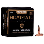 Speer 25 Caliber (.257 Diameter) Bullets 100 grain Spitzer Boat Tail Box of 100