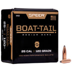 Speer 25 Caliber (.257 Diameter) Bullets 120 grain Spitzer Boat Tail Box of 100