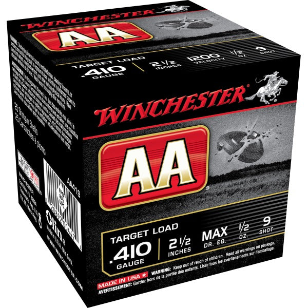 Winchester AA 410 Bore Ammunition 2-1/2" #9 1/2 oz 1200 fps Case of 250