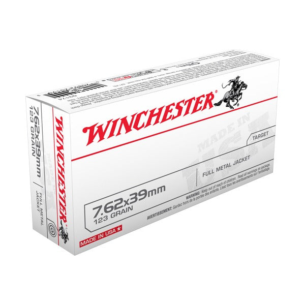 Winchester White Box 7.62x39mm Ammunition 123 Grain Full Metal Jacket Box of 20
