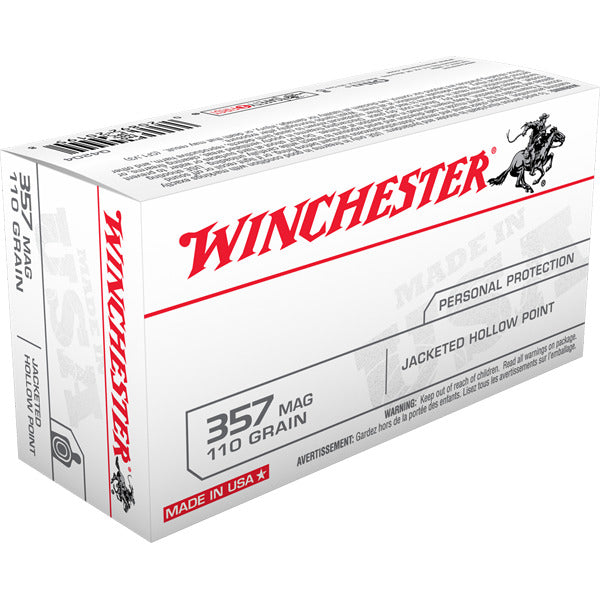 WINCHESTER AMMO 357 MAG 110gr JHP USA PP 50/bx 10/cs
