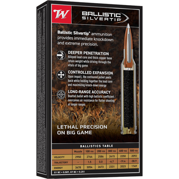 Winchester 300 Winchester Magnum Ammunition 180 Grain Ballistic Silvertip Polymer Tip Box of 20