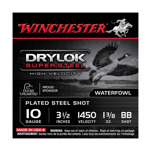 WINCHESTER DRYLOK STEEL HV 10ga 3.5in 1-3/8oz BB 25b 10c