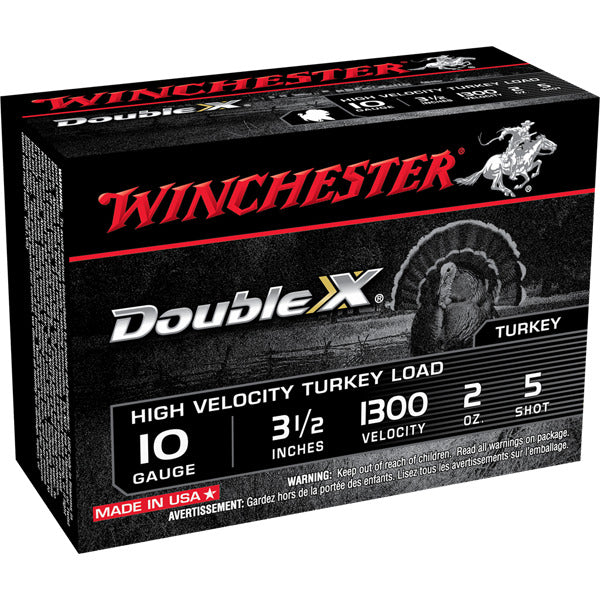 Winchester Double X Turkey 10 Gauge Ammunition 3-1/2" #5 2 oz 1300 fps Plated Box of 10