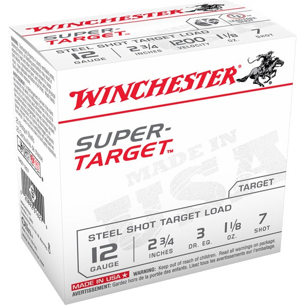 Winchester Super-Target 12 Gauge Ammunition 2-3/4" #7 1-1/8 oz 1200 fps Steel Case of 250