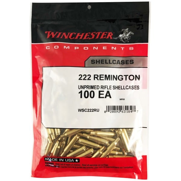 Winchester 222 Remington Brass Bag of 100