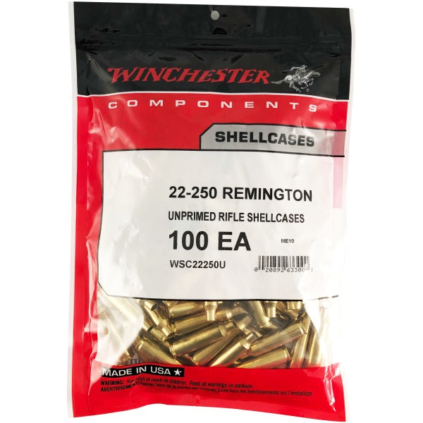 Winchester 22-250 Remington Brass Bag of 100