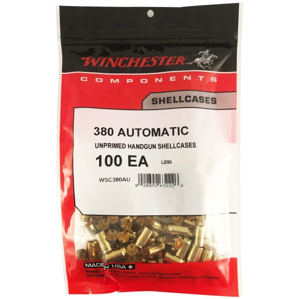 Winchester 380 ACP Brass Bag of 100