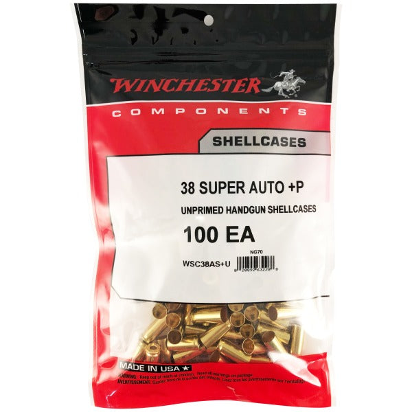 Winchester 38 Super Auto+P Brass Bag of 100