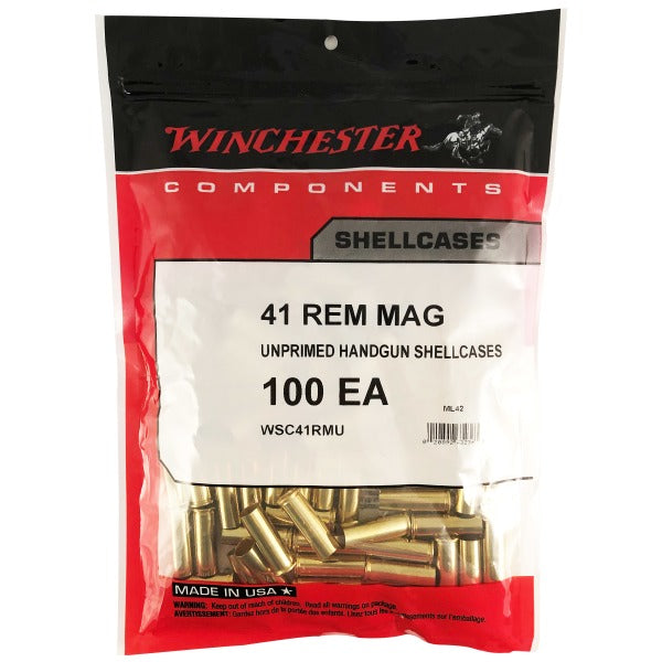 Winchester 41 Remington Magnum Brass Bag of 100