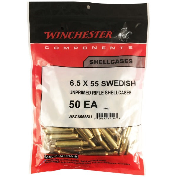 Winchester 6.5x55mm Brass Bag of 50