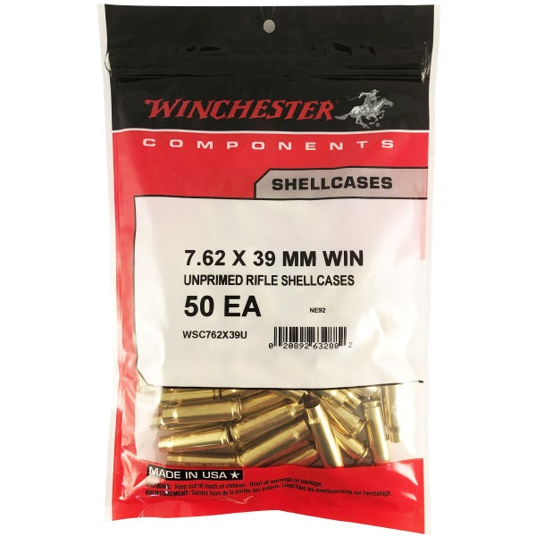 Winchester 7.62x39mm Brass Bag of 50