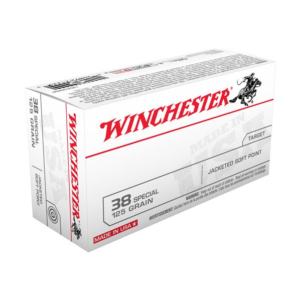 Winchester White Box 38 Special Ammunition 125 Grain Jacketed Soft Point Box of 50