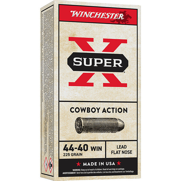 Winchester White Box 44-40 WCF Ammunition 225 Grain Lead Flat Nose Box of 50