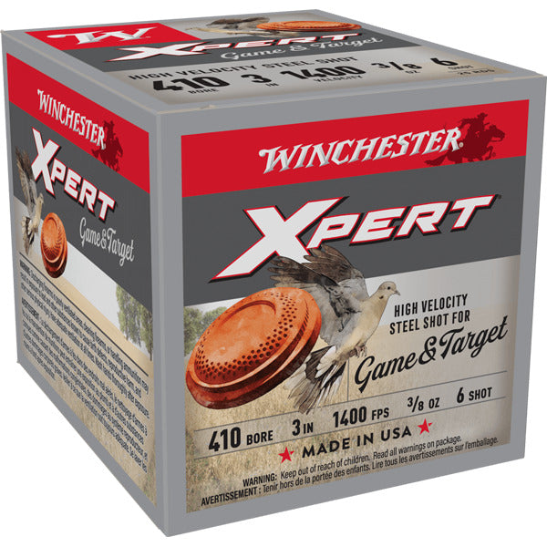 Winchester Xpert 410 Bore Ammunition 3" #6 3/8 oz 1400 fps Steel Steel Shot Box of 25