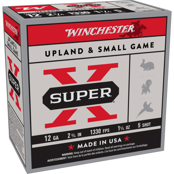 Winchester Super-X 12 Gauge Ammunition 2-3/4" #5 1-1/4 oz 1330 fps Box of 25