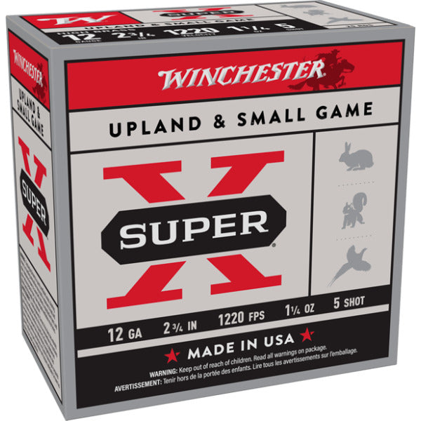 Winchester Super-X 12 Gauge Ammunition 2-3/4" #5 1-1/4 oz 1220 fps Box of 25