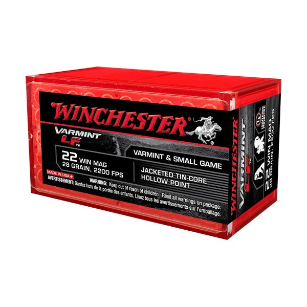 Winchester Varmint 22 WMR (Winchester Magnum Rimfire) Ammunition 28 Grain Jacketed Hollow Point Box of 50