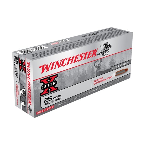 Winchester Super-X 25 WSSM (Winchester Super Short Magnum) Ammunition 120 Grain Jacketed Hollow Point Box of 20