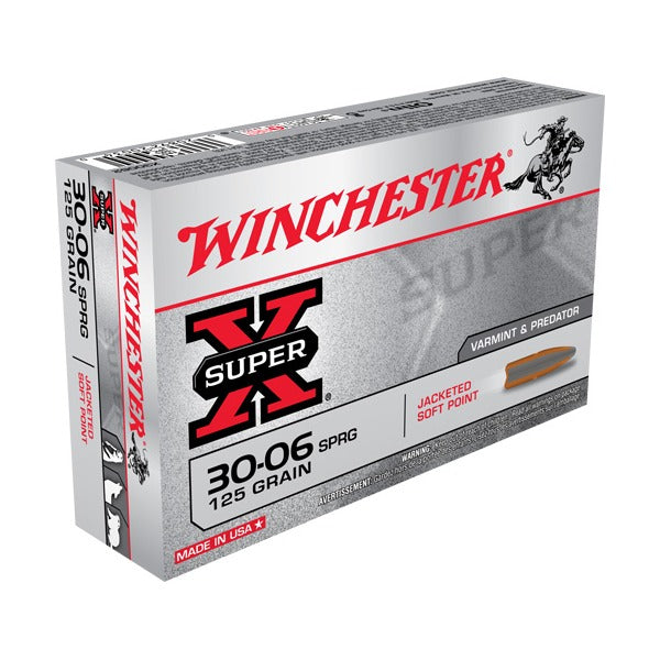 Winchester Super-X 30-06 Springfield Ammunition 125 Grain Pointed Soft Point Box of 20