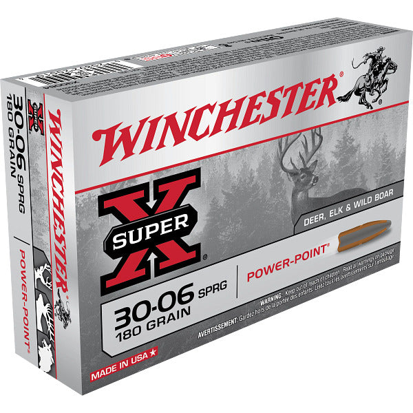 Winchester Super-X 30-06 Springfield Ammunition 180 Grain Jacketed Soft Point Box of 20