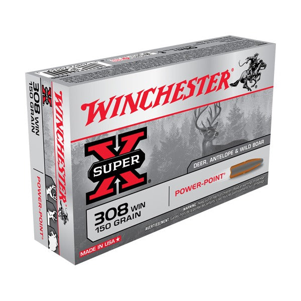 Winchester Super-X 308 Winchester Ammunition 150 Grain Jacketed Soft Point Box of 20