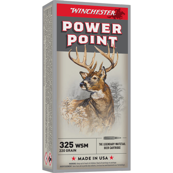 Winchester Super-X 325 WSM (Winchester Short Magnum) Ammunition 220 Grain Jacketed Soft Point Box of 20
