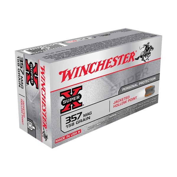Winchester 357 Magnum Ammunition 158 Grain Jacketed Hollow Point Box of 50