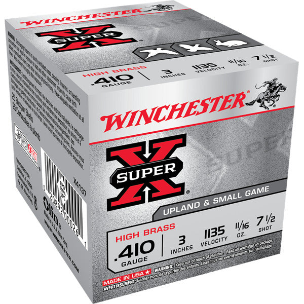 Winchester Super-X 410 Bore Ammunition 3" #7.5 11/16 oz 1135 fps Box of 25